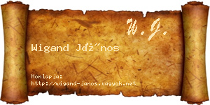 Wigand János névjegykártya